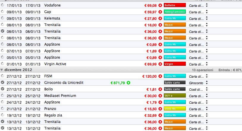 Account transactions